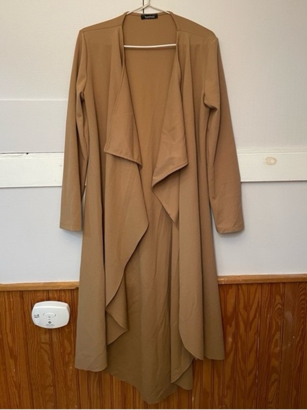Boohoo Camel Duster Trench Cardigan